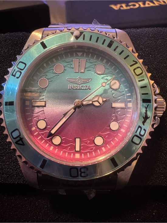 Invicta Other - Invicta Pro Diver Unisex Watch Aqua Pink Gradient Dial Silver NEW